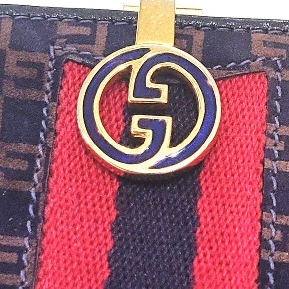 Gucci*Very Rare*Suede & Leather* Sherry Line*Purse/Wallet - Picture 4 of 12